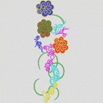 彩色刺绣花卉图案