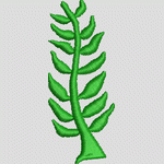 绿色植物刺绣图案