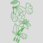 绿色植物刺绣图案