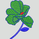 绿色花朵刺绣图案