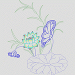 莲花刺绣图案设计