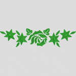 绿色刺绣花卉图案
