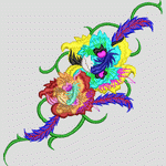 彩色刺绣花卉图案