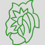 绿色线条抽象植物图案