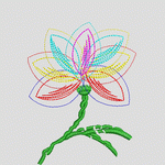 彩色莲花刺绣图案