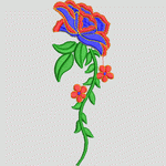 彩色刺绣花卉图案