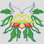 彩色花卉刺绣图案