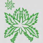 绿色植物刺绣图案