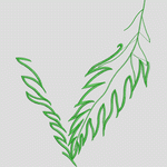 绿色植物刺绣图案