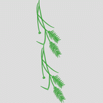 绿色植物刺绣图案