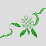 绿色植物刺绣图案