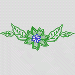 绿色花卉刺绣图案