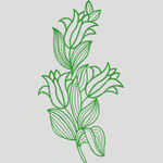 绿色植物刺绣图案