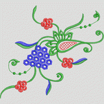 彩色花卉刺绣图案
