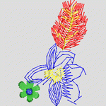 彩色刺绣花卉图案