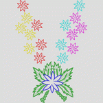 彩色花卉刺绣图案