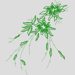 绿色植物刺绣图案
