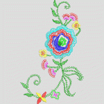 彩色刺绣花卉图案