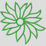 绿色刺绣花朵图案