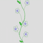 绿色藤蔓花朵图案