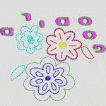 彩色花朵与数字图案