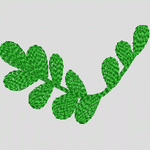 绿色植物刺绣图案