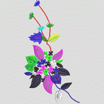 彩色刺绣植物图案