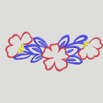 彩色花卉刺绣图案