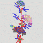 彩色刺绣花卉图案