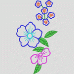 彩色刺绣花卉图案