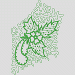 绿色刺绣花卉图案