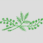 绿色植物刺绣图案