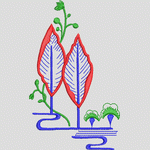 植物与河流图案