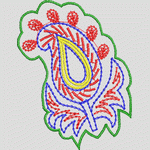 彩色刺绣佩斯利花纹