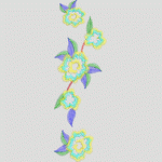 彩色刺绣花卉图案