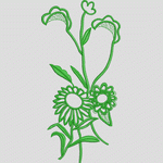 绿色植物刺绣图案