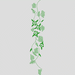 绿色植物刺绣图案