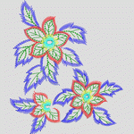彩色刺绣花卉图案