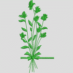绿色刺绣玫瑰花束