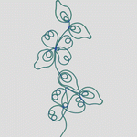 蓝色藤蔓植物图案
