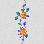 彩色刺绣玫瑰花图案