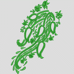 绿色植物刺绣图案