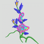 彩色刺绣花卉图案