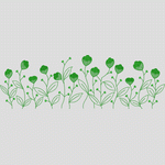 绿色植物刺绣图案