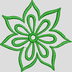 绿色刺绣花朵图案