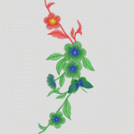 彩色刺绣花卉图案