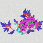 彩色刺绣花卉图案