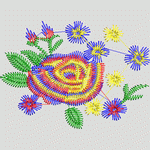 彩色刺绣花卉图案