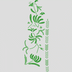 绿色植物刺绣图案设计