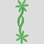 绿色藤蔓植物刺绣图案